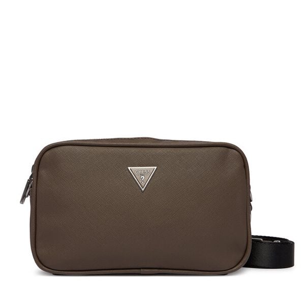 Saszetka Guess. Brązowe saszetki i nerki męskie Guess, z aplikacjami. Za 192.99 zł.