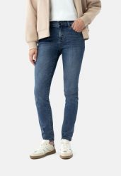 Jeansy rurki, Slim Fit, D-MONTANA 16. Niebieskie jeansy damskie Volcano, bez wzorów, z bawełny, eleganckie. Za 169.99 zł.