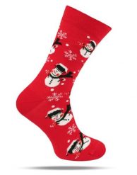 Skarpetki Bawełniane - Tematyczne - Czerwone w Mikołaje. Czerwone skarpety męskie His Story, bez wzorów, z bawełny. Za 29.99 zł.