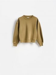 Bluza z modalem - oliwkowy. Zielone bluzy damskie Reserved, l, bez wzorów, z dzianiny, bez ramiączek, bez kaptura. Za 109.99 zł.