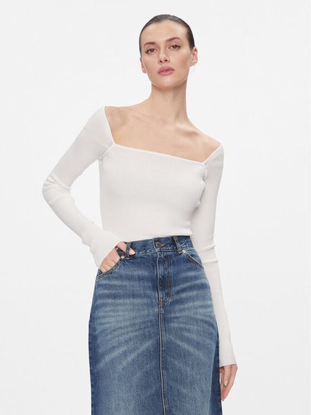 MAX&Co. Bluzka Tolone Biały Slim Fit. Białe bluzki damskie MAX&Co., l, bez wzorów, z syntetyku, bez kołnierzyka, bez ramiączek. Za 359.99 zł.