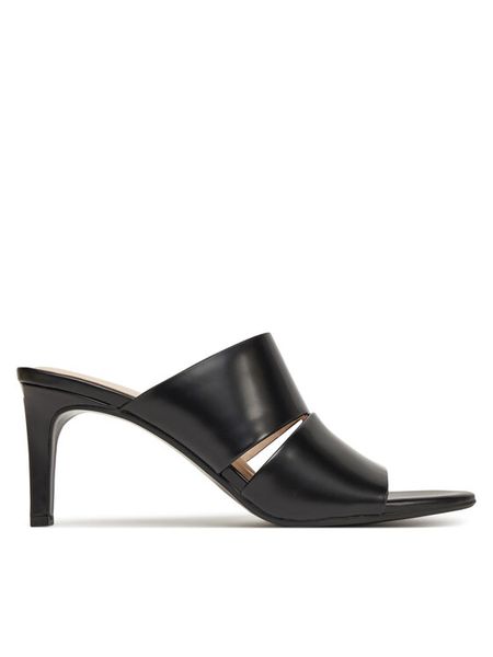 Calvin Klein Klapki Heel Mule 70 - Lth 2 Straps HW0HW02460 Czarny. Czarne klapki damskie Calvin Klein, bez wzorów, ze skóry, bez obcasa, bez zapięcia. Za 409.99 zł.
