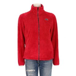Second life - Kurtka polarowa TNF Pink Osito dla kobiet - Jak nowy. Czerwone kurtki sportowe damskie The North Face, m, bez wzorów, z materiału, bez ramiączek, bez kaptura, trekkingowe. Za 211.46 zł.
