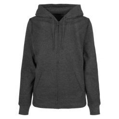 Bluza Z Kapturem Damska Basic Full Zip. Niebieskie bluzy damskie BUILD YOUR BRAND, xl, bez wzorów, bez ramiączek, z kapturem. Za 163.99 zł.