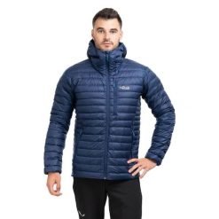 Kurtka trekkingowa Rab Microlight Alpine Jacket. Niebieskie kurtki męskie RAB, m, bez wzorów, z puchu, sportowe, z kapturem. Za 659.99 zł.