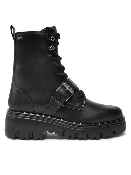 KARL LAGERFELD Trapery KL45354 Czarny. Czarne trapery damskie KARL LAGERFELD, ze skóry, bez zapięcia. Za 648.99 zł.