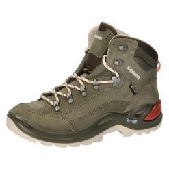 Buty trekkingowe damskie Lowa Renegade Mid Gtx. Zielone obuwie trekkingowe damskie Lowa, z materiału, za kostkę, bez zapięcia. Za 755.90 zł.