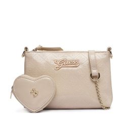 Torebka Guess. Brązowe listonoszki damskie Guess, z aplikacjami, bez dodatków. Za 234.99 zł.