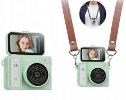 Aparat cyfrowy Xrec Mini Aparat Kamera Retro Video 2k Wisiorek Breloczek Obrotowy Ekran / Xrec X7 / Zielony. Aparaty kompaktowe Xrec. Za 149.99 zł.