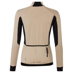 Damska bluzka z długim rękawem z połową zamka VAUDE Kuro. Brązowe koszulki sportowe damskie Vaude, bez wzorów, bez ramiączek, rowerowe. W wyprzedaży za 292.75 zł.