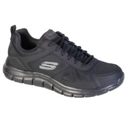 Buty sportowe Sneakersy męskie, Track-Scloric Wide. Czarne buty sportowe męskie Skechers, bez wzorów, z materiału, bez zapięcia, trekkingowe. Za 269.99 zł.