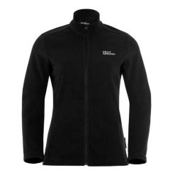 Bluza polarowa damska Jack Wolfskin Taunus Fz. Czarne bluzy damskie Jack Wolfskin, na zimę, bez wzorów, z polaru, sportowe, bez ramiączek, bez kaptura. Za 229.99 zł.