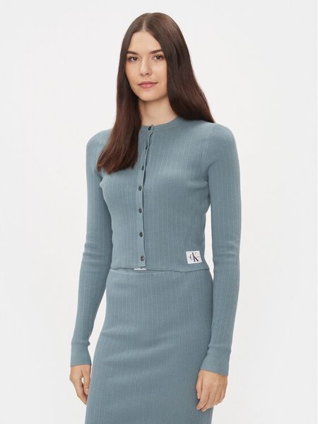 Calvin Klein Jeans Kardigan Variegated J20J222629 Niebieski Slim Fit. Niebieskie kardigany damskie Calvin Klein Jeans, xl, bez wzorów, z bawełny, bez kołnierzyka. Za 249.99 zł.