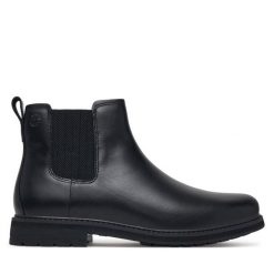 Sztyblety Timberland. Czarne botki męskie Timberland, bez wzorów, bez obcasa, bez zapięcia. Za 779.99 zł.