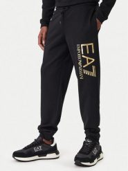 EA7 Emporio Armani Spodnie dresowe 7M001415 AF22266 MC004 Czarny Regular Fit. Czarne spodnie sportowe męskie EA7 Emporio Armani, m, bez wzorów, z bawełny. Za 449.99 zł.