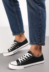 Czarno-Białe Trampki w Klasycznym Stylu z Niską Cholewką Doriabel. Czarne trampki i tenisówki damskie Renee, bez wzorów, z gumy, przed kostkę, bez zapięcia. Za 44.99 zł.