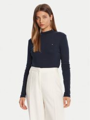 Tommy Hilfiger Sweter Cody WW0WW47307 Granatowy Slim Fit. Niebieskie swetry nierozpinane damskie Tommy Hilfiger, xl, bez wzorów, z bawełny, bez kołnierzyka, bez ramiączek. Za 159.99 zł.