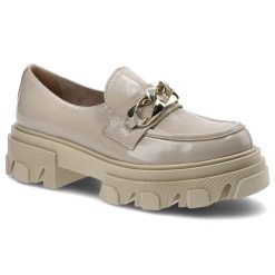Beżowe Półbuty Lemar Damskie Stylowe Obuwie. Brązowe półbuty damskie Lemar, bez wzorów, ze skóry, eleganckie, bez obcasa, bez zapięcia. Za 263.99 zł.