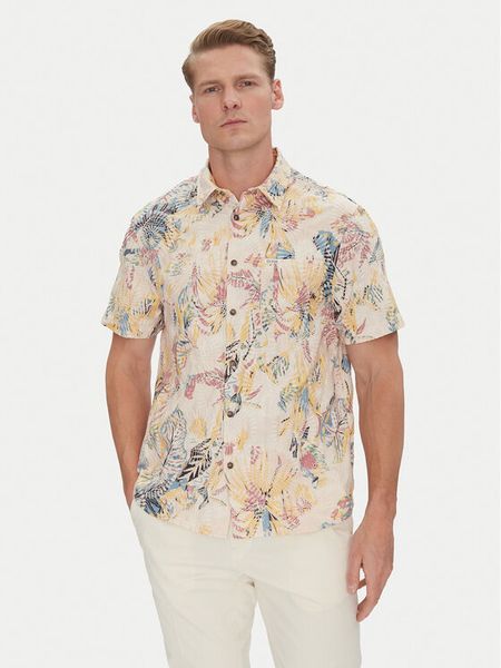 Guess Koszula M5GH42 WH800 Beżowy Regular Fit. Brązowe koszule męskie Guess, m, z aplikacjami, z syntetyku, bez kołnierzyka, bez ramiączek. Za 239.99 zł.