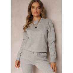 Szara Bluza Hullu. Szare bluzy damskie Renee, na jesień, l, bez wzorów, z dzianiny, casualowe, bez ramiączek, bez kaptura. Za 34.99 zł.