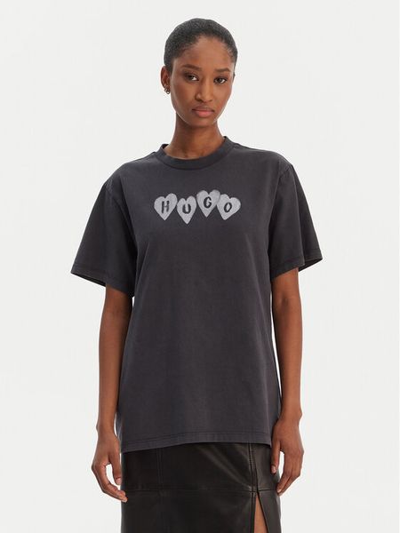 HUGO T-Shirt Vintage 50561164 Czarny Relaxed Fit. Czarne t-shirty damskie Hugo, s, bez wzorów, z bawełny, vintage, bez kołnierzyka, bez ramiączek. Za 319.99 zł.