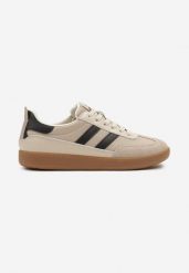 Beżowe Skórzane Buty Sportowe w Stylu Kultowych Tenisówek z Przeszyciami Mepanya. Brązowe buty sportowe męskie Born2be, z aplikacjami, ze skóry, bez zapięcia, tenisowe. Za 159.99 zł.