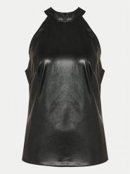 Guess Bluzka W5RH09 WGIK0 Czarny Regular Fit. Czarne bluzki damskie Guess, xs, z aplikacjami, z syntetyku, bez kołnierzyka, bez ramiączek. Za 219.99 zł.