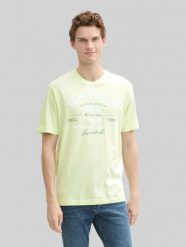 Męska Koszulka Tom Tailor Logo Tee Lime Cream Green 1037735 29078. Zielone t-shirty męskie Tom Tailor, m, bez wzorów, bez kołnierzyka, bez ramiączek. Za 59.99 zł.