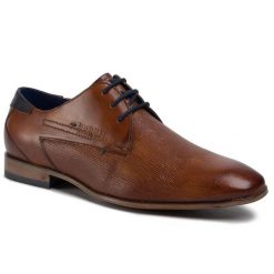 Półbuty Bugatti. Brązowe buty wizytowe męskie Bugatti, bez wzorów, bez obcasa, bez zapięcia. Za 319.00 zł.
