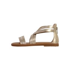Sandały GEOX J SANDAL KARLY Złoty. Szare sandały damskie Geox, bez wzorów, z syntetyku, bez obcasa, bez zapięcia. Za 224.99 zł.