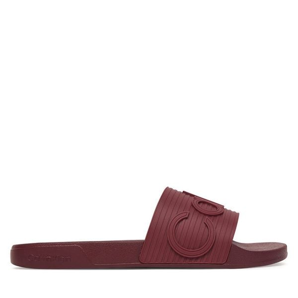 Klapki Calvin Klein. Czerwone klapki męskie Calvin Klein, bez wzorów, bez zapięcia. Za 133.99 zł.