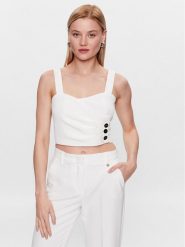 Liu Jo Top CA3095 T2200 Biały Regular Fit. Białe topy damskie Liu Jo, bez wzorów, z syntetyku, bez kołnierzyka, bez ramiączek. Za 419.99 zł.