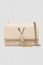 VALENTINO Beżowa kopertówka Divina. Brązowe torebki do ręki damskie Valentino by Mario Valentino, bez wzorów, bez dodatków. W wyprzedaży za 229.99 zł.