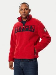 Napapijri Polar Archive NP0A8A8H Czerwony Relaxed Fit. Czerwone bluzy sportowe męskie Napapijri, m, bez wzorów, z polaru, bez kaptura. Za 879.99 zł.