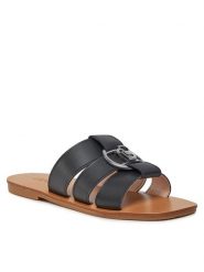 Liu Jo Klapki Saba 08 SA4119 P0102 Czarny. Czarne klapki damskie Liu Jo, bez wzorów, ze skóry, bez obcasa, bez zapięcia. Za 559.99 zł.