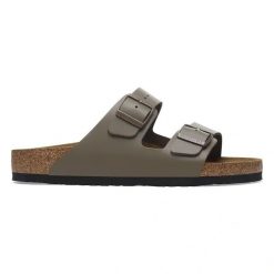 BIRKENSTOCK Arizona NL Concrete Gray Klapki damskie. Szare klapki damskie Birkenstock, na lato, bez wzorów, z materiału, klasyczne, z otwartym noskiem, bez obcasa, bez zapięcia. Za 449.99 zł.