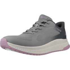 Buty SKECHERS BOBS SQUAD 4 STAPLE LOOK Szary. Szare obuwie trekkingowe damskie Skechers, z syntetyku, bez zapięcia. Za 316.99 zł.