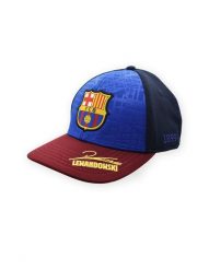 Czapka baseballowa FC Barcelona z podpisem Lewandowskiego. Czerwone czapki damskie FC BARCELONA, bez wzorów, z materiału, klasyczne. Za 104.83 zł.