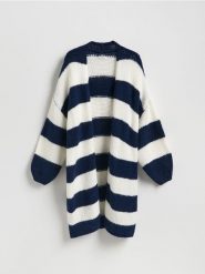 Długi kardigan - wielobarwny. Kardigany damskie Reserved, l, bez wzorów, z dzianiny, bez kołnierzyka. Za 159.99 zł.