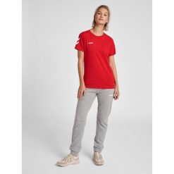 Koszulka sportowa z krótkim rękawem damska Hummel hmlGO cotton. Czerwone koszulki sportowe damskie Hummel, xl, bez wzorów, bez ramiączek, do piłki nożnej. Za 59.00 zł.
