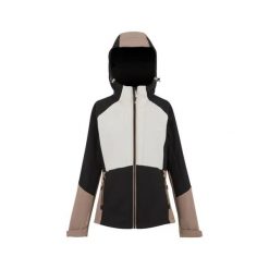 Damska wodoodporna kurtka z kapturem Regatta Desoto. Czarne kurtki sportowe damskie Regatta, bez wzorów, bez ramiączek, z kapturem, trekkingowe. Za 395.50 zł.