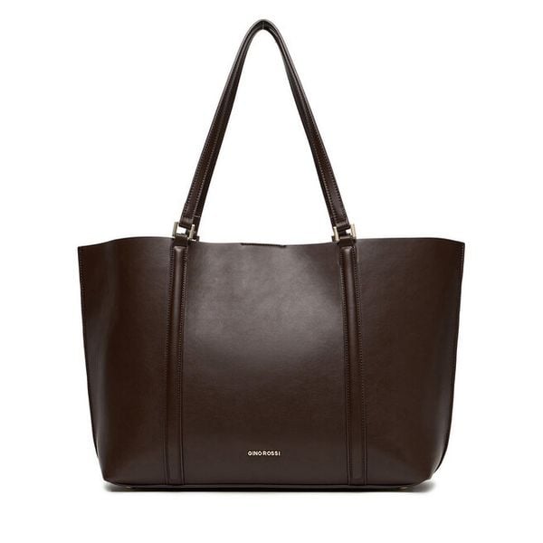 Torebka GINO ROSSI. Brązowe shopperki damskie Gino Rossi, bez wzorów, bez dodatków. Za 279.99 zł.