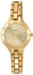 Zegarek damski QQ F17A-003P złoty. Żółte zegarki damskie Q&Q, złote. Za 229.00 zł.