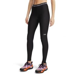 Legginsy fitness damskie Under Armour HeatGear. Czarne legginsy damskie Under Armour, bez wzorów, z materiału. Za 149.99 zł.