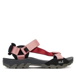 Sandały Jack Wolfskin. Czerwone sandały damskie Jack Wolfskin, bez wzorów, bez obcasa, bez zapięcia. Za 379.99 zł.