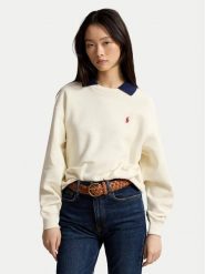 Polo Ralph Lauren Bluza 211B17785002 Kremowy Relaxed Fit. Białe bluzy damskie Polo Ralph Lauren, xs, bez wzorów, z bawełny, bez ramiączek, bez kaptura. Za 859.99 zł.