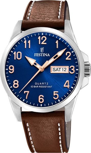 Zegarek Festina Zegarek męski Festina F20358-B brązowy. Brązowe zegarki męskie Festina, bez wzorów. Za 381.00 zł.