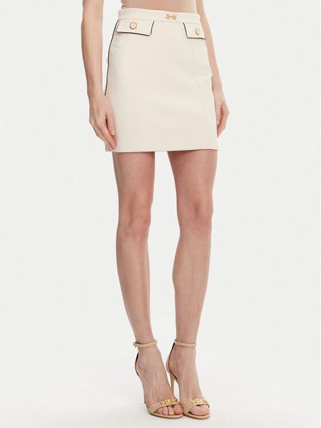Elisabetta Franchi Spódnica mini GO-T03-51E2 Écru Regular Fit. Spódnice damskie Elisabetta Franchi, bez wzorów, z syntetyku, mini. Za 609.00 zł.