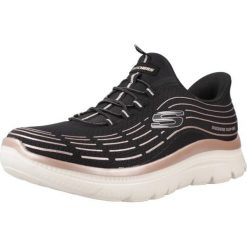 Buty SKECHERS PLUS SOFT LUSTER Czarny. Czarne obuwie trekkingowe damskie Skechers, z syntetyku, bez zapięcia. Za 382.36 zł.