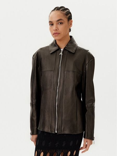 Patrizia Pepe Kurtka skórzana 8O0160 L143 K103 Czarny Regular Fit. Czarne kurtki damskie Patrizia Pepe, l, bez wzorów, ze skóry, bez kaptura. Za 2,159.00 zł.